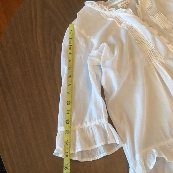 Women’s Sundance White Boho Pintuck Lace Tunic Top Size Small - Picture 9 of 9